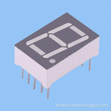 Single-digit 7-segment LED Display, 0.56-inch Red Color, Common Anode, White Segment and Black Face